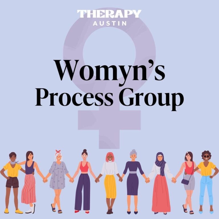 Weekly support group therapy for women also spelled womyn in Texas
